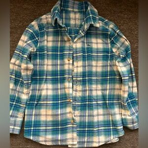 Vineyard Vines Plaid Kids Shirt in Blue and White